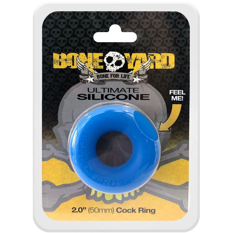 Boneyard Ultimate Silicone Cock Ring Blue - Blue 50mm Cock Ring - BY0452