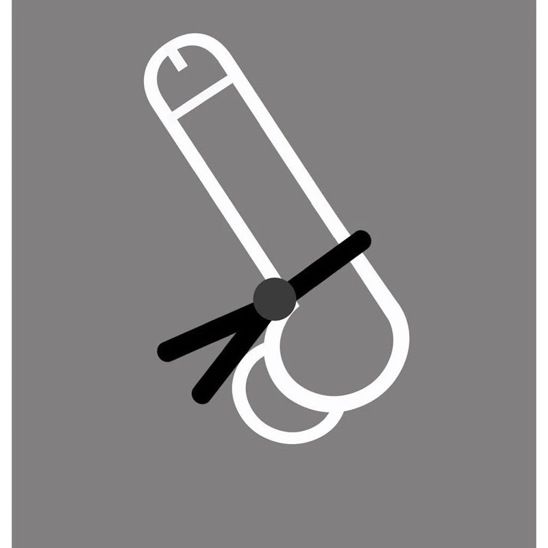 Boneyard Cock Leash Single - Black Adjustable Cock Lasso Ring - BY0465