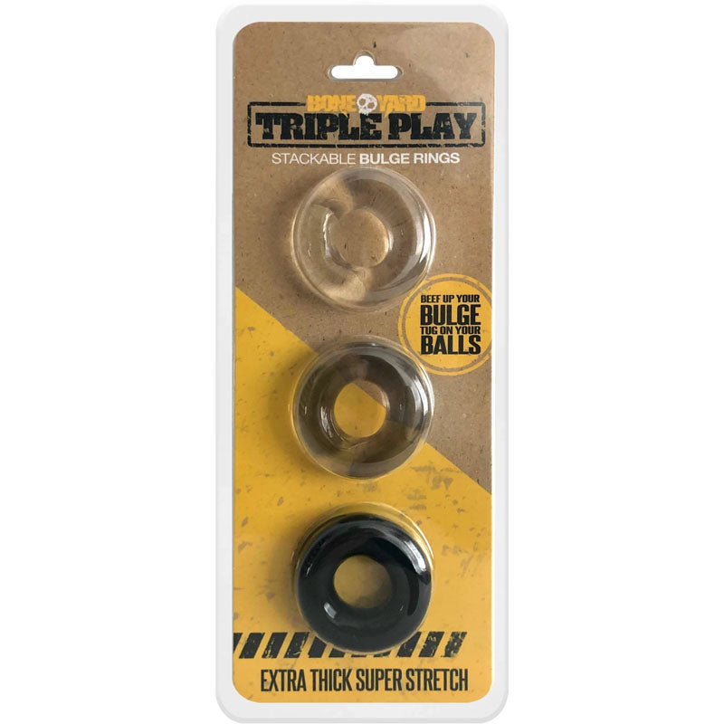 Boneyard Triple Play Cock Rings - 3 Pack - BY10000
