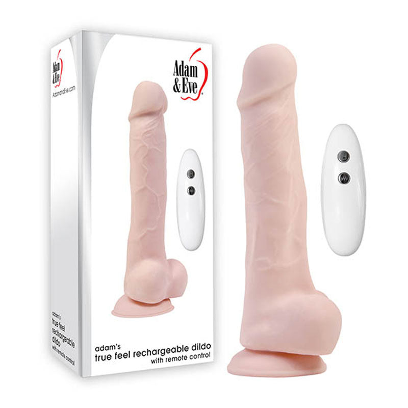 Adam & Eve Adam's True Feel Rechargeable Dildo - Flesh 17.8 cm (7'') USB Rechargeable Vibrating Dong - C206 1000