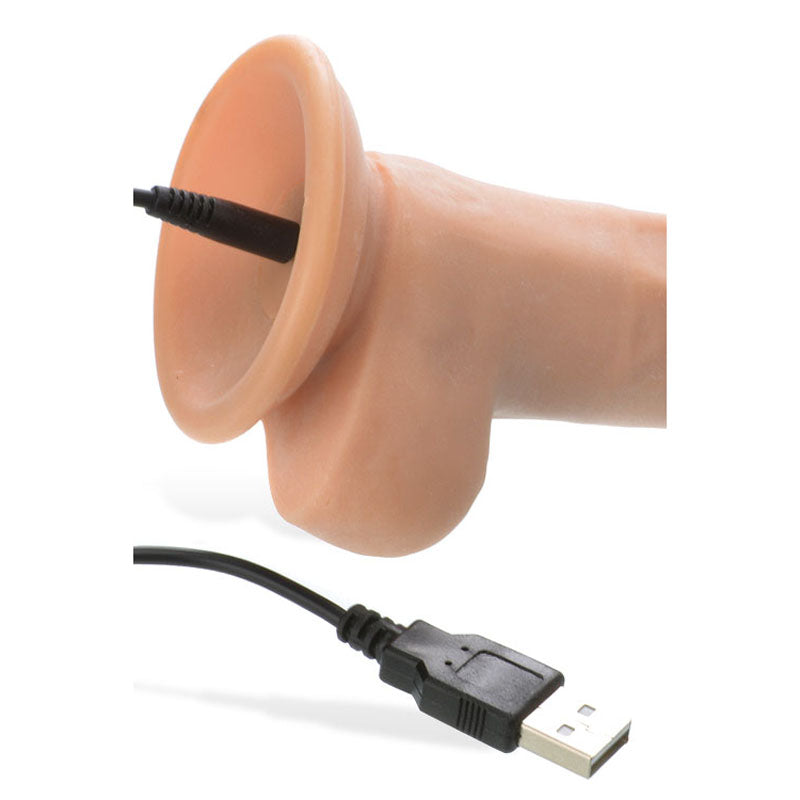 Adam & Eve Adam's True Feel Rechargeable Dildo - Flesh 17.8 cm (7'') USB Rechargeable Vibrating Dong - C206 1000
