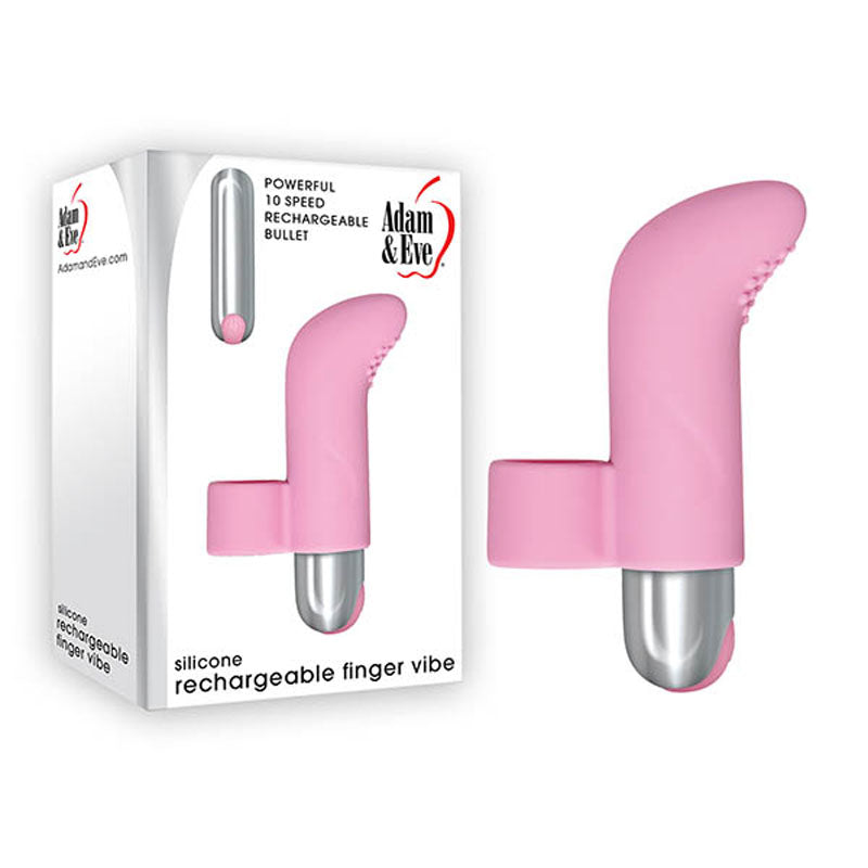 Adam & Eve Silicone Rechargeable Finger Vibe - Pink USB Rechargeable Finger Stimulator - C221 6200