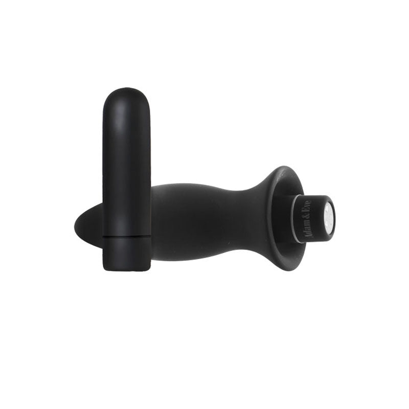 Adam & Eve Rechargeable Vibrating Anal Trainer Kit - Black Butt Plugs with USB Rechargeable Bullet - C278 8000