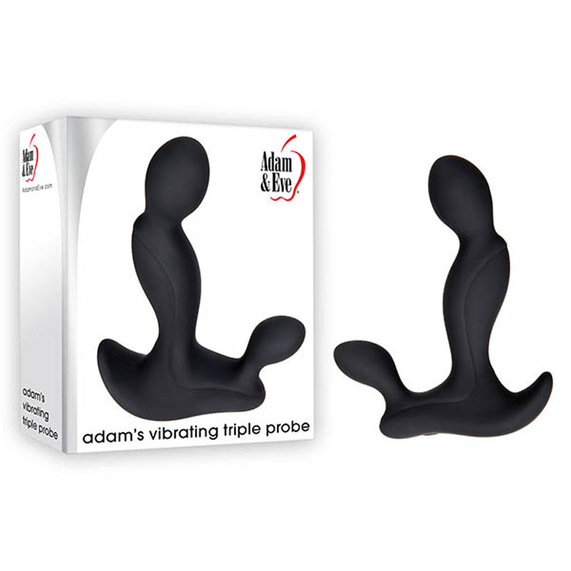 Adam & Eve Adam's Vibrating Triple Probe - Black USB Rechargeable Prostate Massager - C629 8000