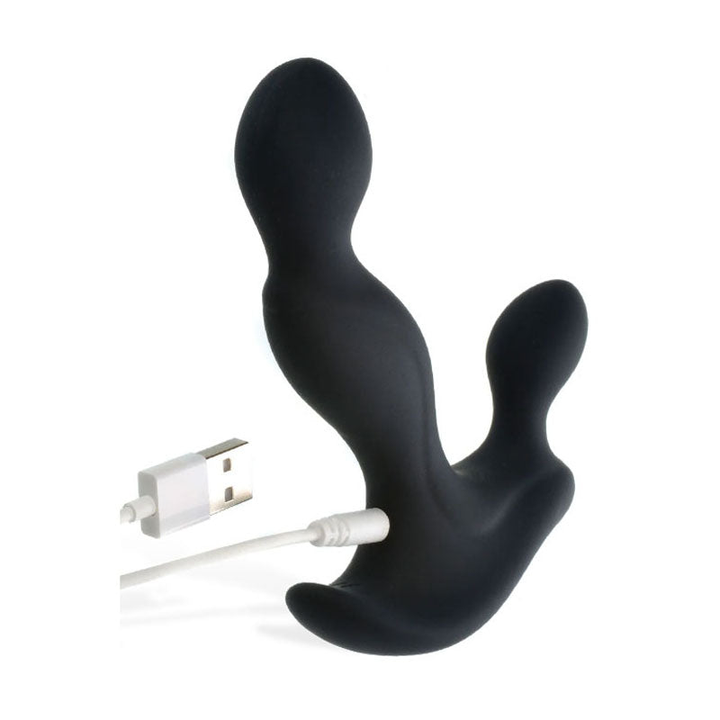 Adam & Eve Adam's Vibrating Triple Probe - Black USB Rechargeable Prostate Massager - C629 8000