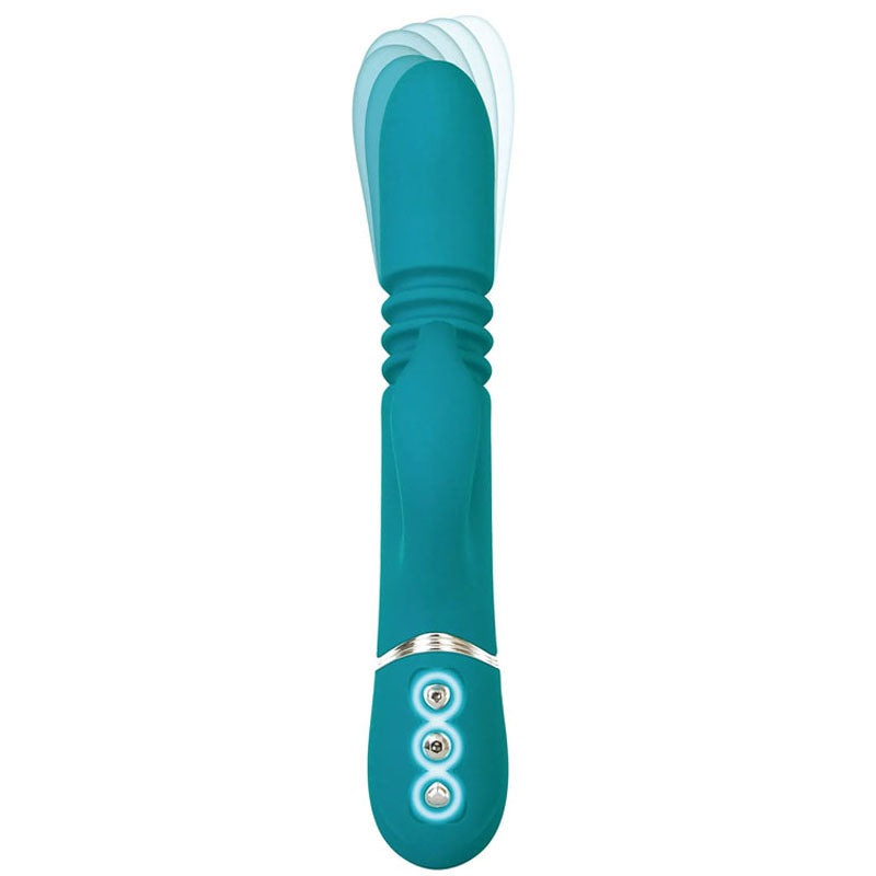 Adam & Eve Eve's Rechargeable Thrusting Rabbit - Green 22.9 cm (9'') USB Rechargeable Thrusting Rabbit Vibrator - C706 5000