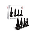 Adam & Eve 4 Piece Anal Plug Kit - Black Butt Plugs - Set of 4 Sizes - C756 8000