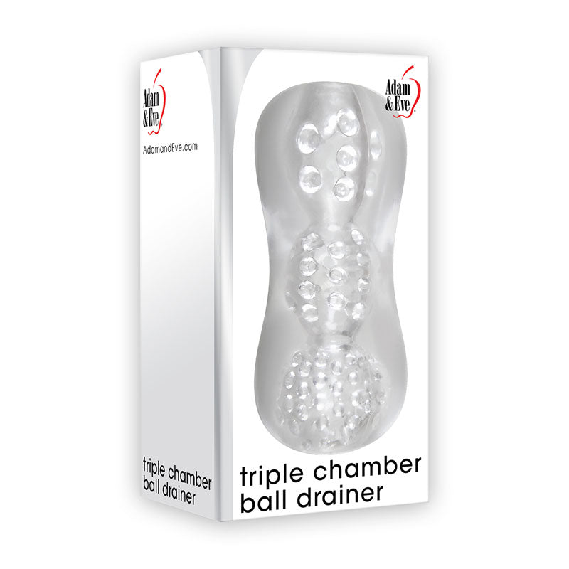 Adam & Eve Triple Chamber Ball Drainer - Clear Masturbator Sleeve - C839 2400