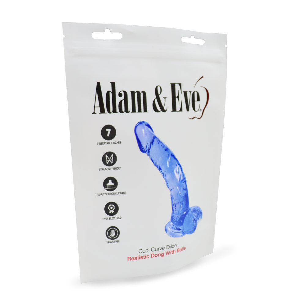 Adam & Eve Cool Curve Jelly Dong - Clear 21.6 cm Dong - C854 4000