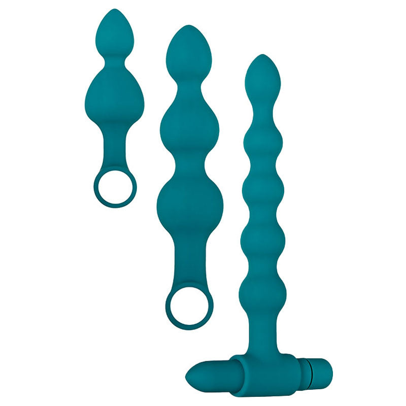 Adam & Eve Vibrating Bumpy Bead Set - Green Vibrating Anal Bead Set - C939 4600