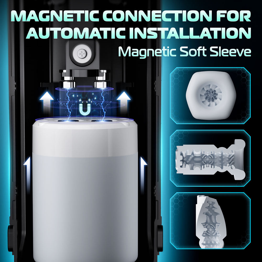 CyberSkin The Titan - Black USB Rechargeable Thrusting & Vibrating Auto Masturbator with Heater - CS-BT-BLK