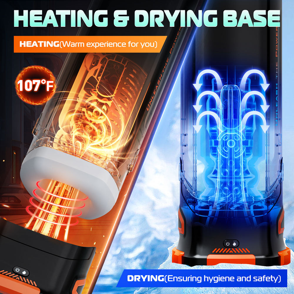 CyberSkin The Titan - Black USB Rechargeable Thrusting & Vibrating Auto Masturbator with Heater - CS-BT-BLK