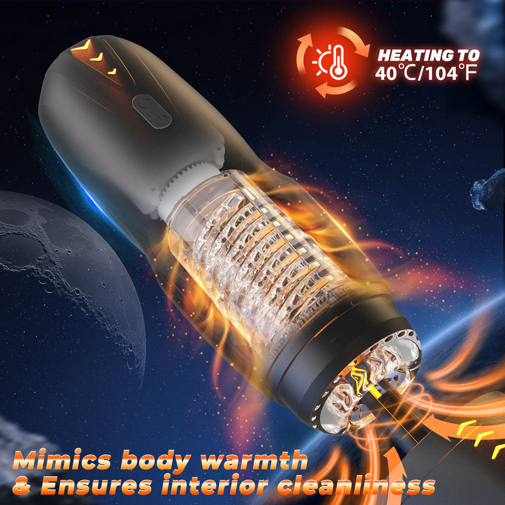CyberSkin The Galaxy Voy - USB Rechargeable Thrusting & Rotating Auto Masturbator with Heater - CS-GV-BLK