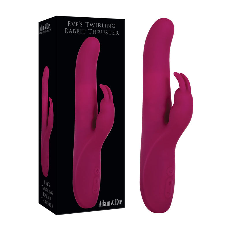 Adam & Eve Eve's Twirling Rabbit Thruster - Purple 24.1 cm USB Rechargeable Thrusting Rabbit Vibrator - E079 6800