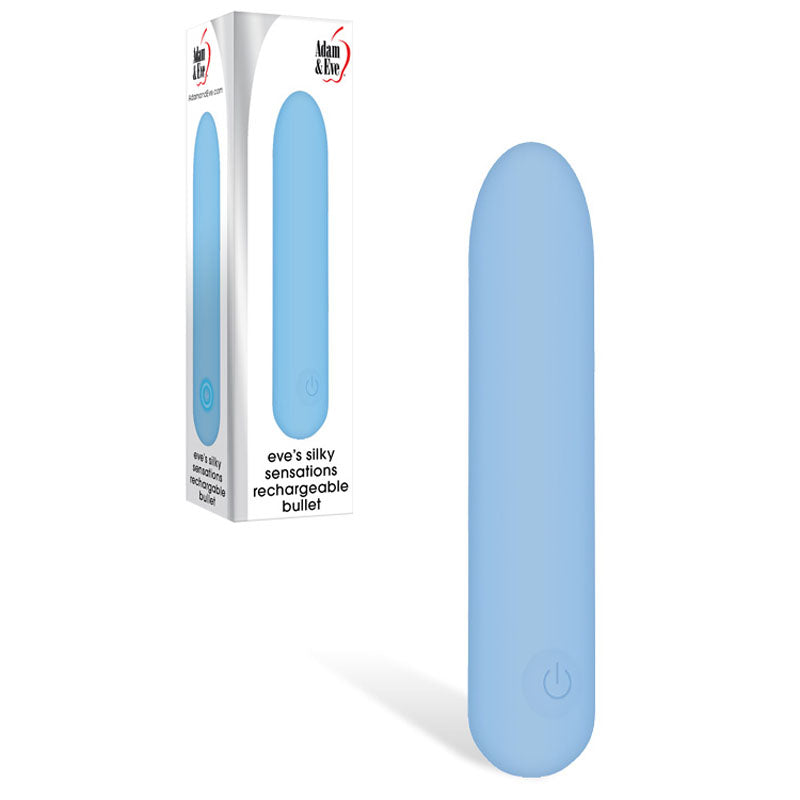 Adam & Eve Eve's Silky Sensations Rechargeable Bullet - Blue 9.4 cm USB Rechargeable Bullet - E195 4000
