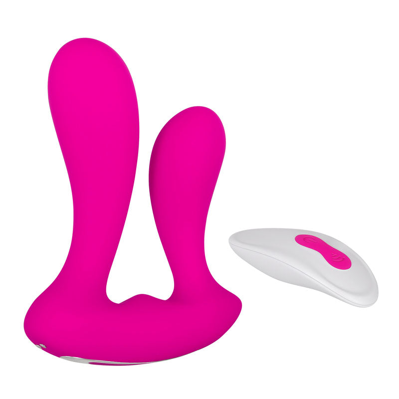 Adam & Eve Rechargeable Dual Entry Vibe - Pink USB Rechargeable Vibrator with Remote Control - E504 6200