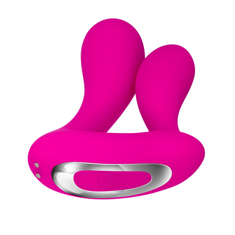 Adam & Eve Rechargeable Dual Entry Vibe - Pink USB Rechargeable Vibrator with Remote Control - E504 6200