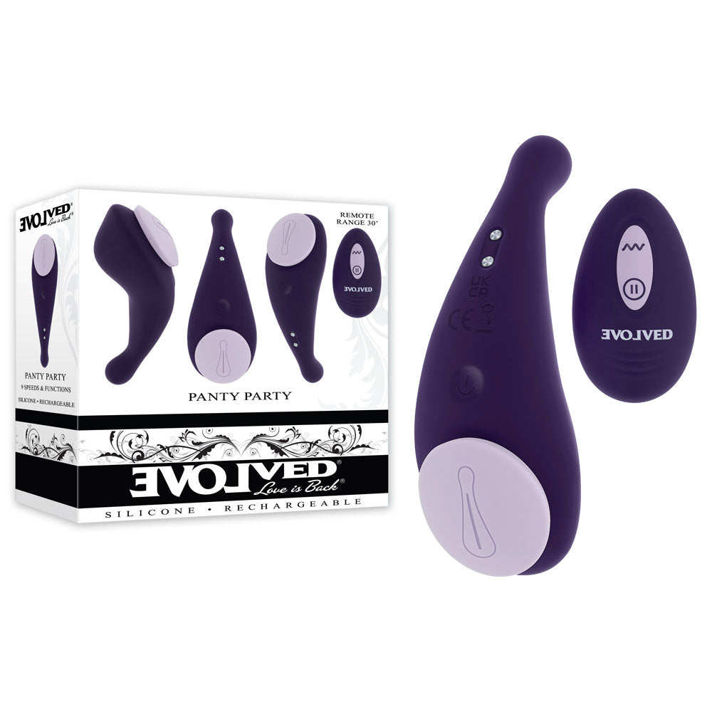 Evolved PANTY PARTY - Purple USB Rechargeable Panty Vibrator with Remote Control - EN-RS-4073-2