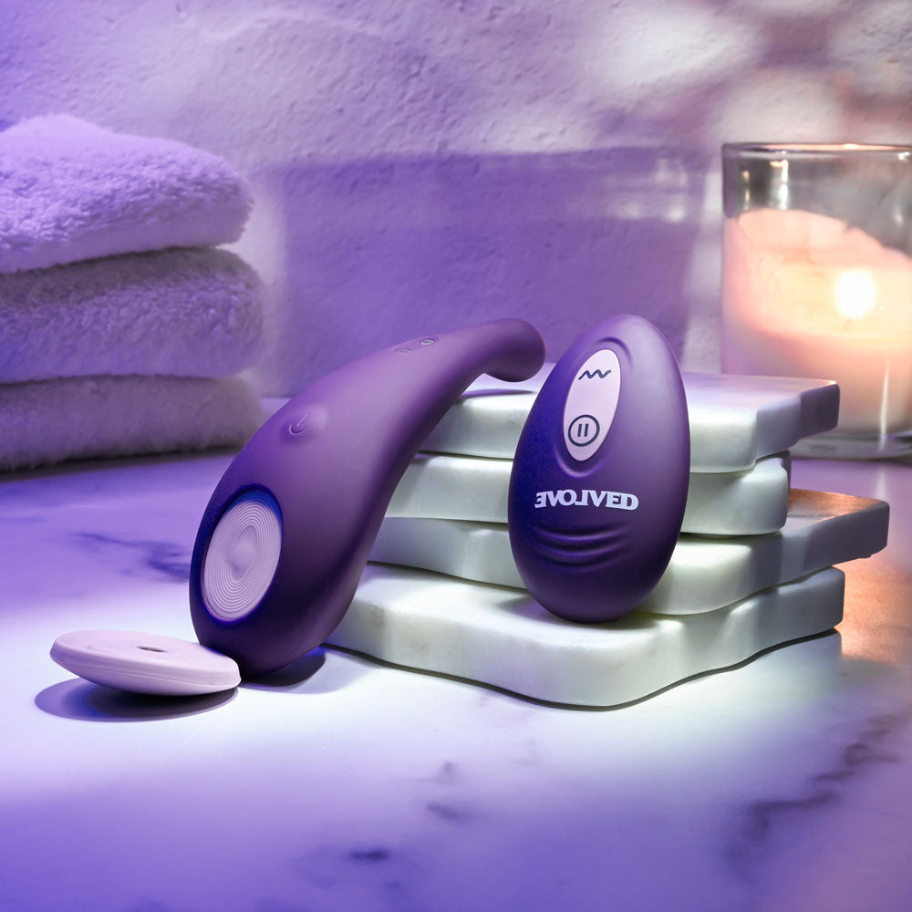 Evolved PANTY PARTY - Purple USB Rechargeable Panty Vibrator with Remote Control - EN-RS-4073-2