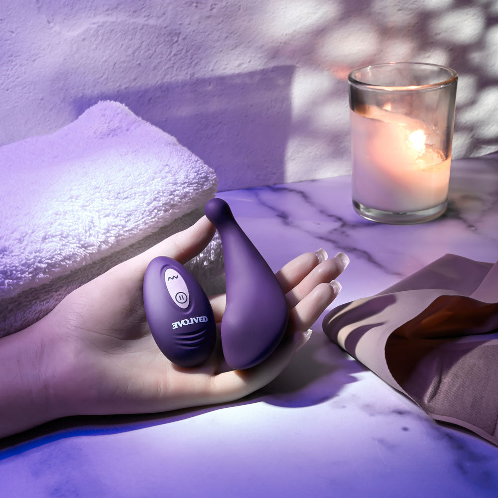 Evolved PANTY PARTY - Purple USB Rechargeable Panty Vibrator with Remote Control - EN-RS-4073-2