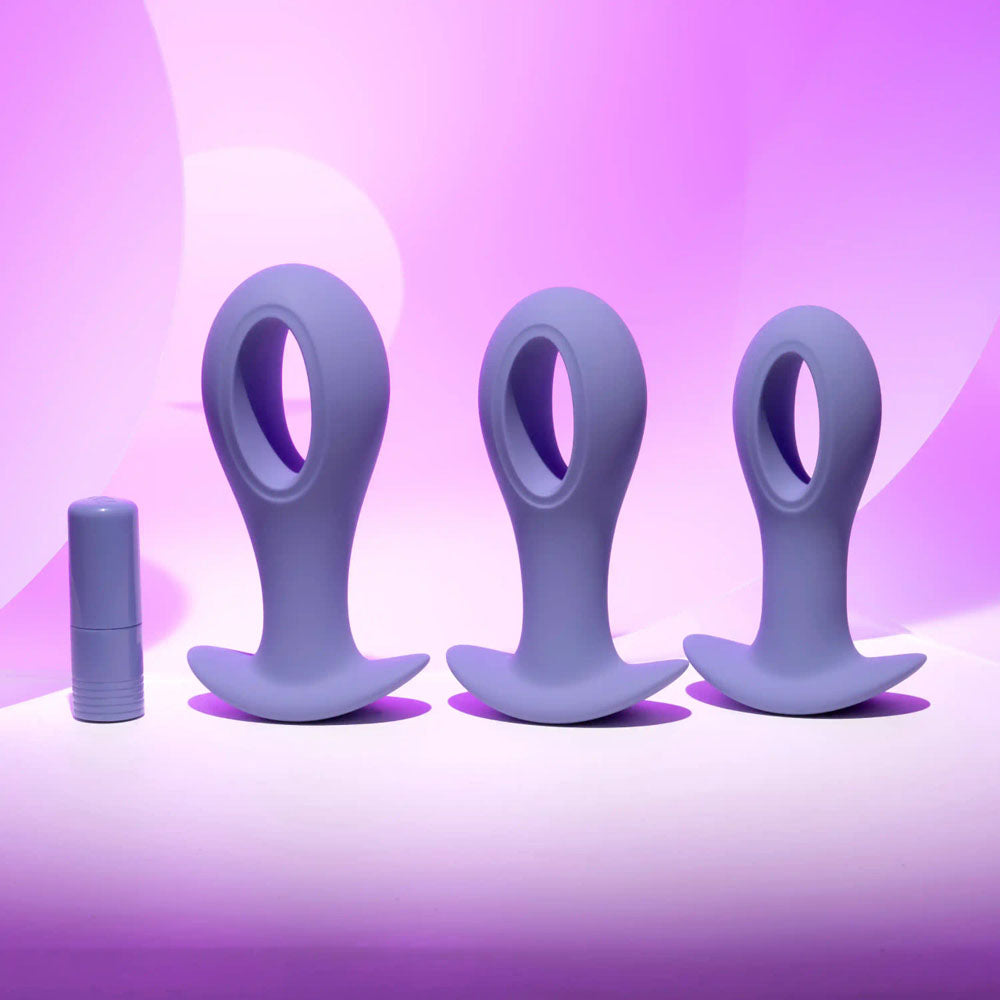 Evolved HOLE PUNCH PLUG SET - Purple Butt Plugs with Interchangeable Bullet - Set of 3 Sizes - EN-RS-5032-2