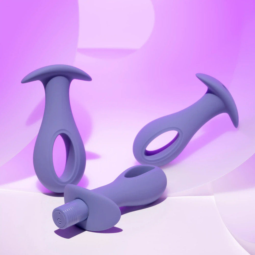 Evolved HOLE PUNCH PLUG SET - Purple Butt Plugs with Interchangeable Bullet - Set of 3 Sizes - EN-RS-5032-2