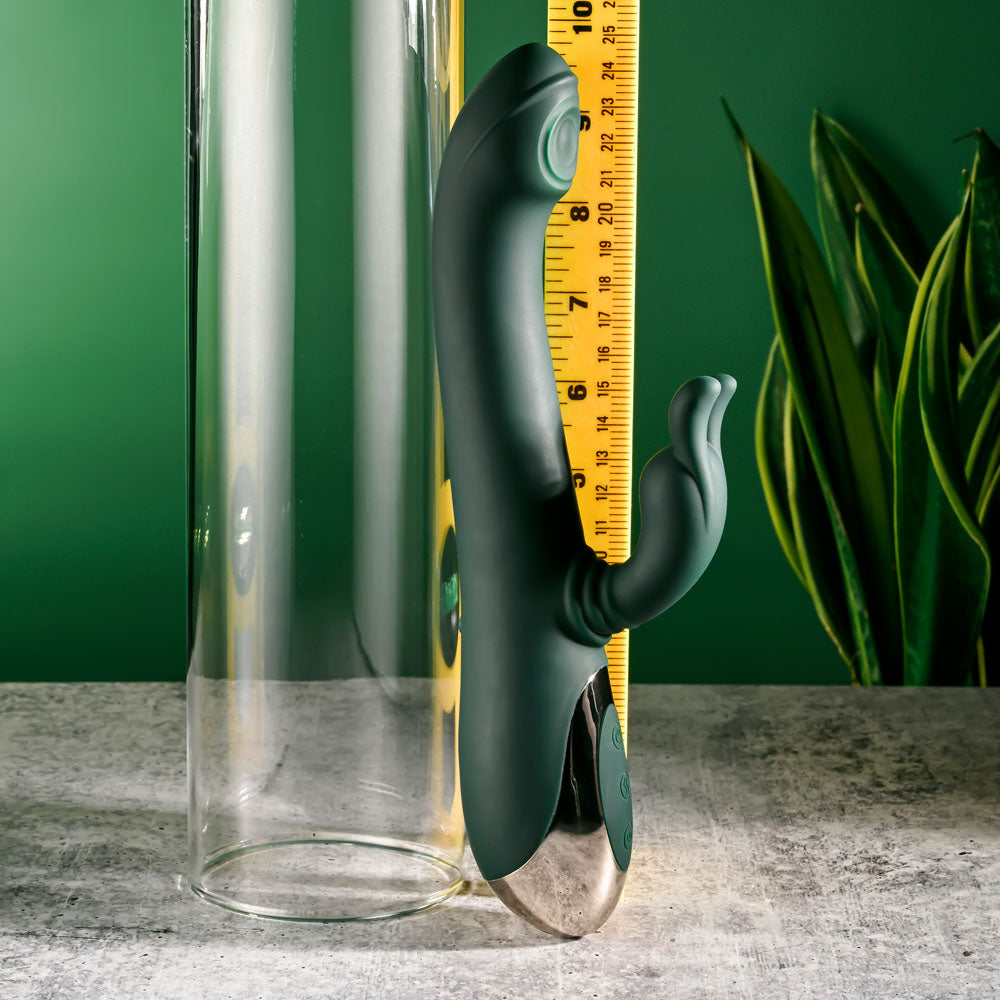 Evolved RABBIT TAP TAP - Green 25 cm USB Rechargeable Rabbit Vibrator with Tapping Tip - EN-RS-5643-2