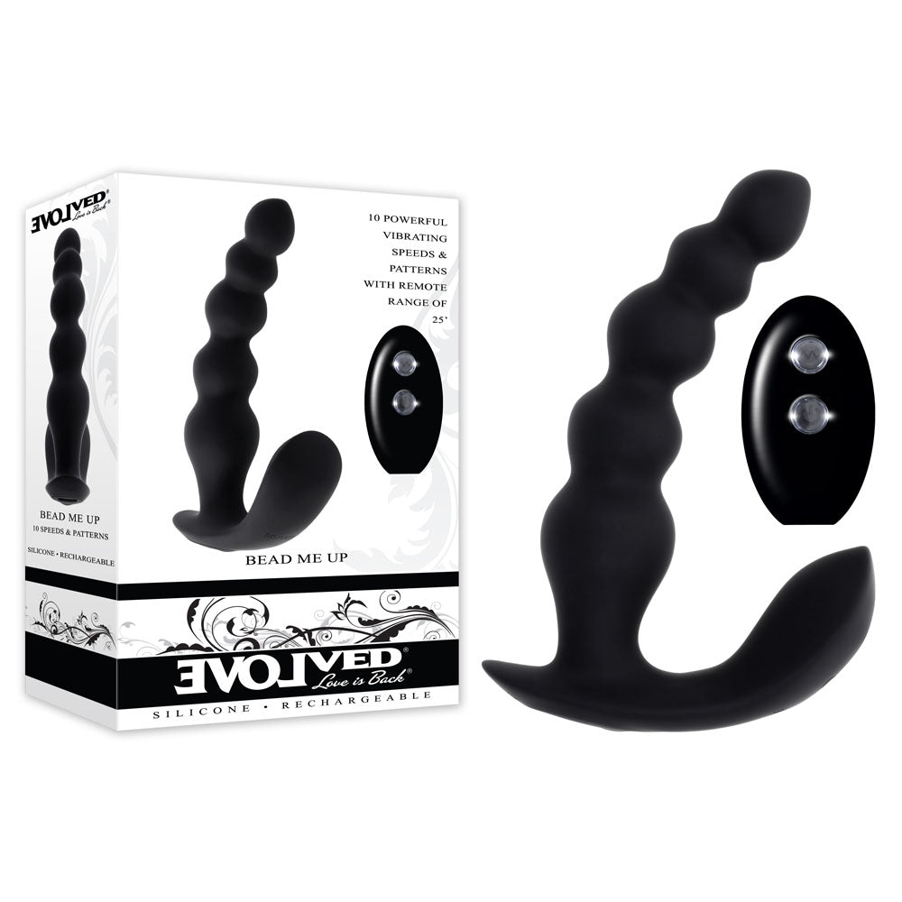 Evolved BEAD ME UP - Black 16.8 cm USB Rechargeable Vibrating Anal Beads with Wireless Remote - EN-RS-5681-2