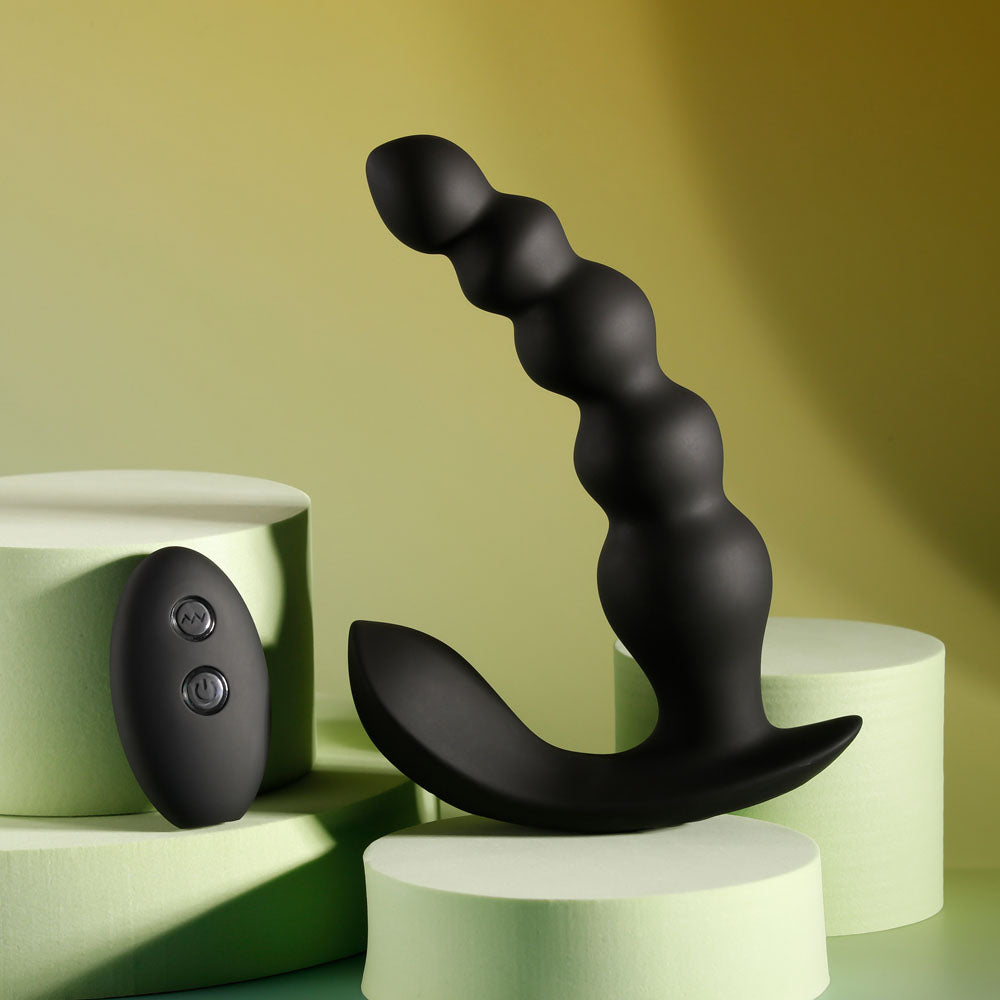 Evolved BEAD ME UP - Black 16.8 cm USB Rechargeable Vibrating Anal Beads with Wireless Remote - EN-RS-5681-2