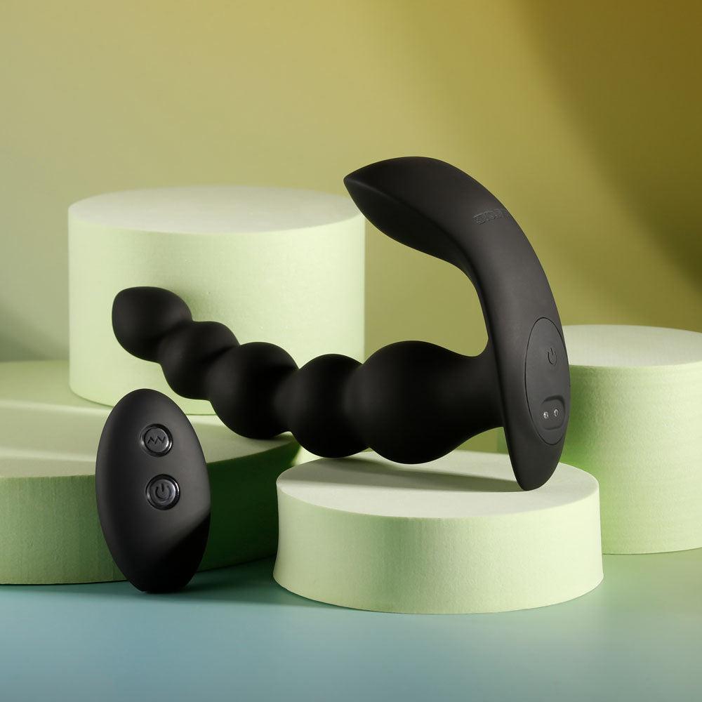 Evolved BEAD ME UP - Black 16.8 cm USB Rechargeable Vibrating Anal Beads with Wireless Remote - EN-RS-5681-2