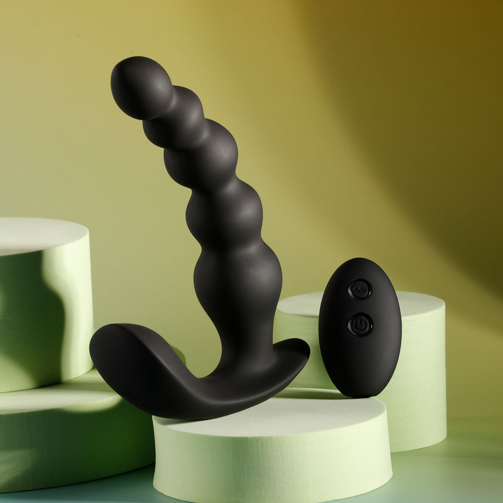 Evolved BEAD ME UP - Black 16.8 cm USB Rechargeable Vibrating Anal Beads with Wireless Remote - EN-RS-5681-2