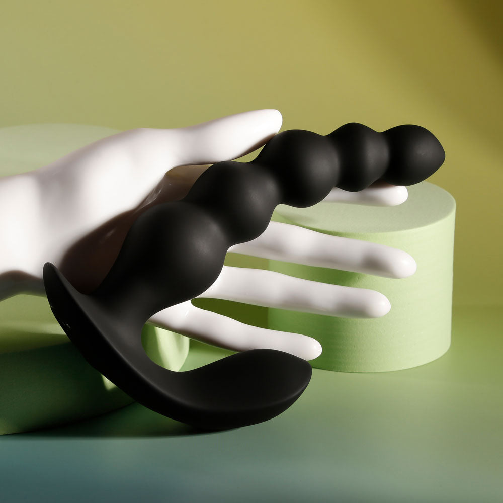 Evolved BEAD ME UP - Black 16.8 cm USB Rechargeable Vibrating Anal Beads with Wireless Remote - EN-RS-5681-2