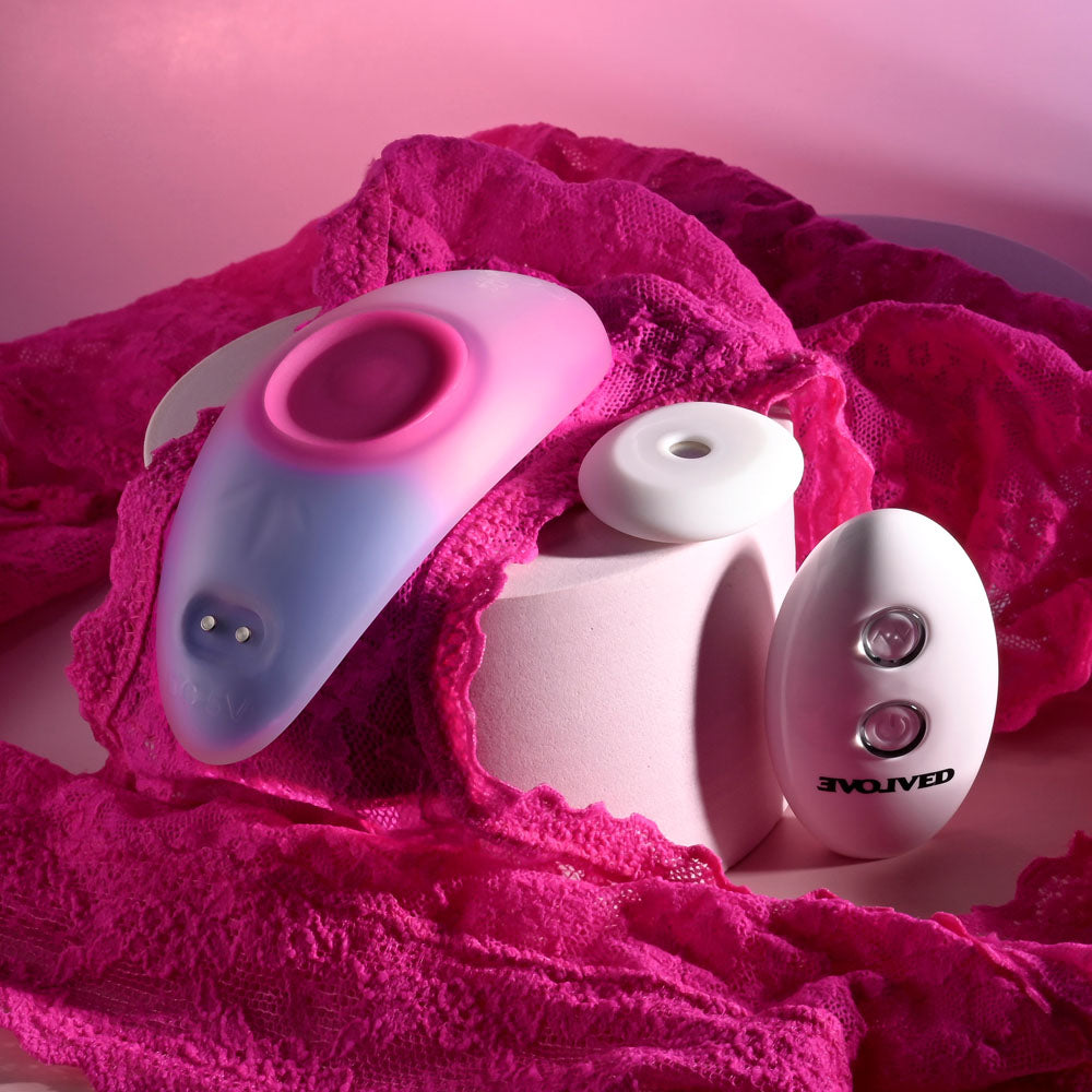 Evolved PARADISE PANTY - Pink/Purple USB Rechargeable Panty Vibrator with Remote Control - EN-RS-5711-2