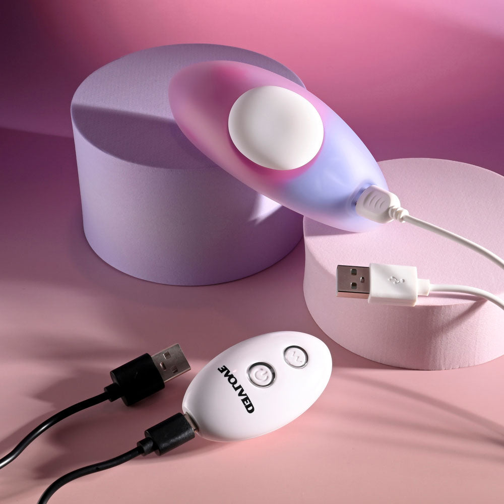 Evolved PARADISE PANTY - Pink/Purple USB Rechargeable Panty Vibrator with Remote Control - EN-RS-5711-2
