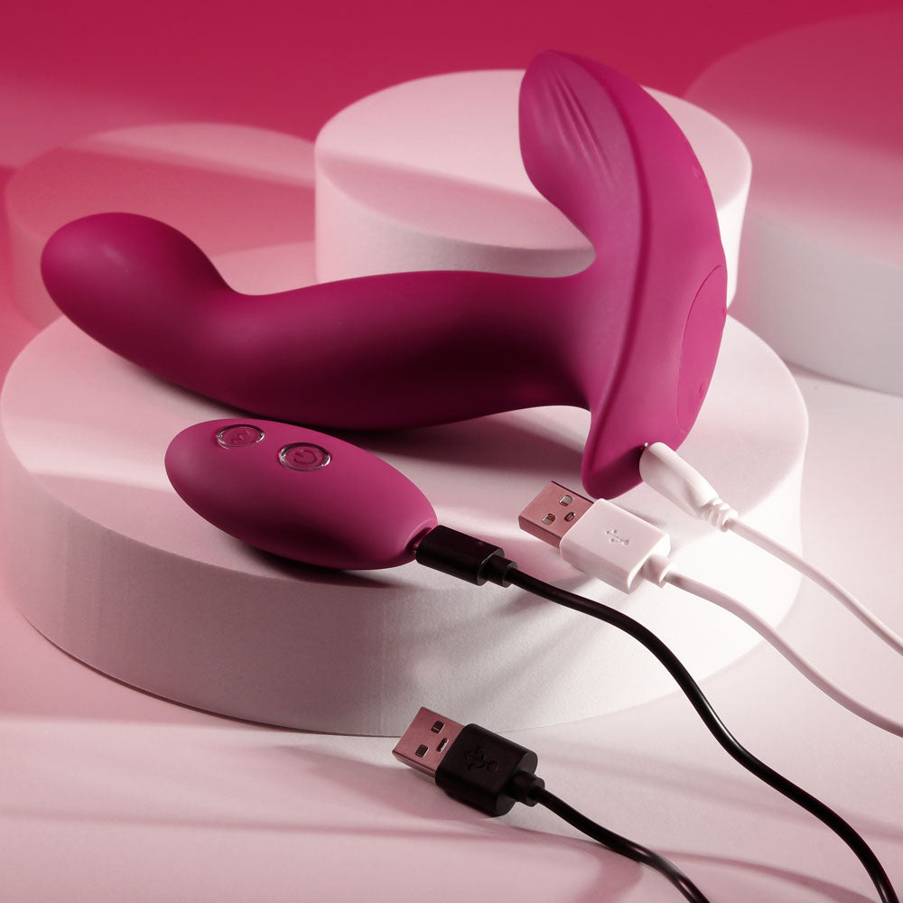 Evolved COME ON OVER - Burgundy Red 15.9 cm USB Rechargeable Vibrator with Wireless Remote - EN-RS-5810-2