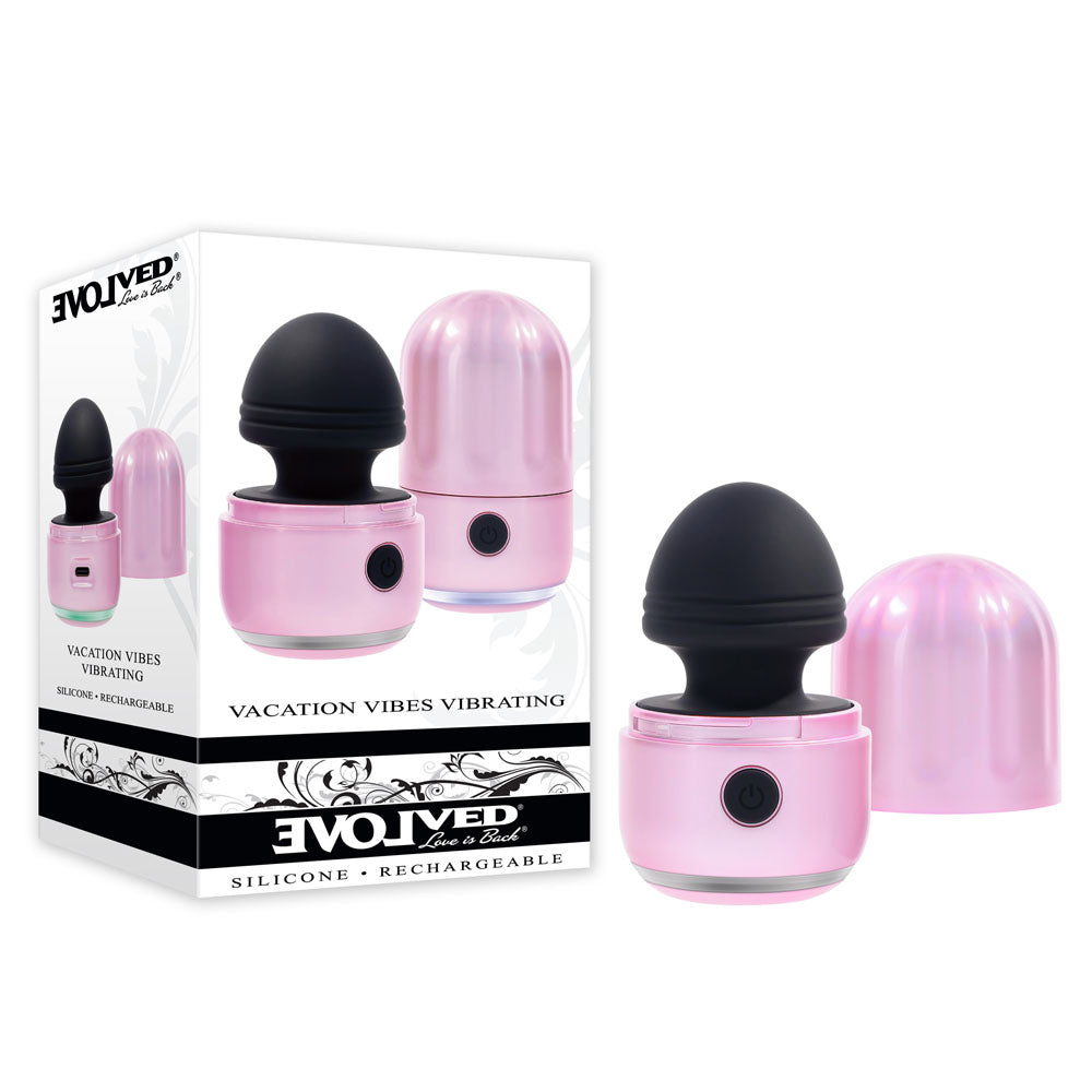 Evolved VACATION VIBES - VIBRATING - Pink/Black 8.5 cm USB Rechargeable Vibrating Stimulator - EN-RS-5971-2