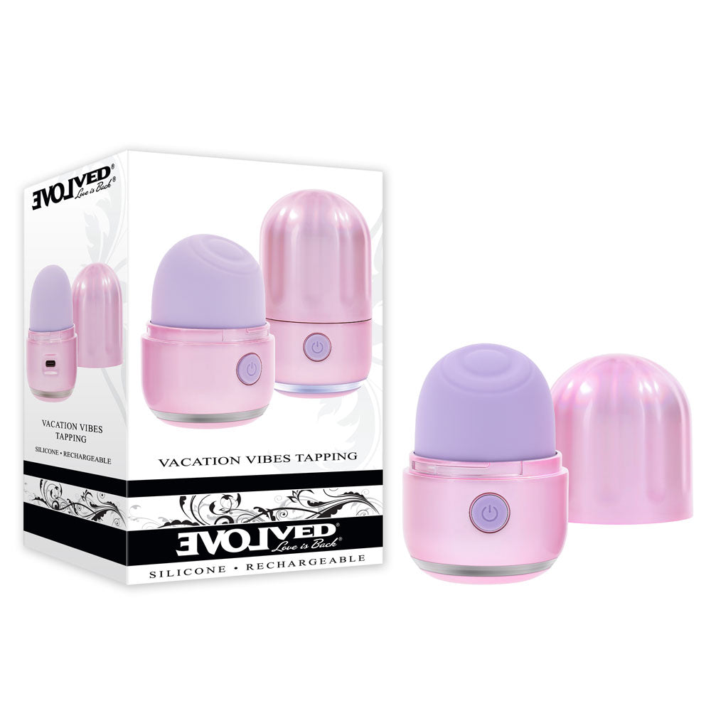Evolved VACATION VIBES - TAPPING - Pink 8.5 cm USB Rechargeable Tapping Stimulator - EN-RS-5988-2