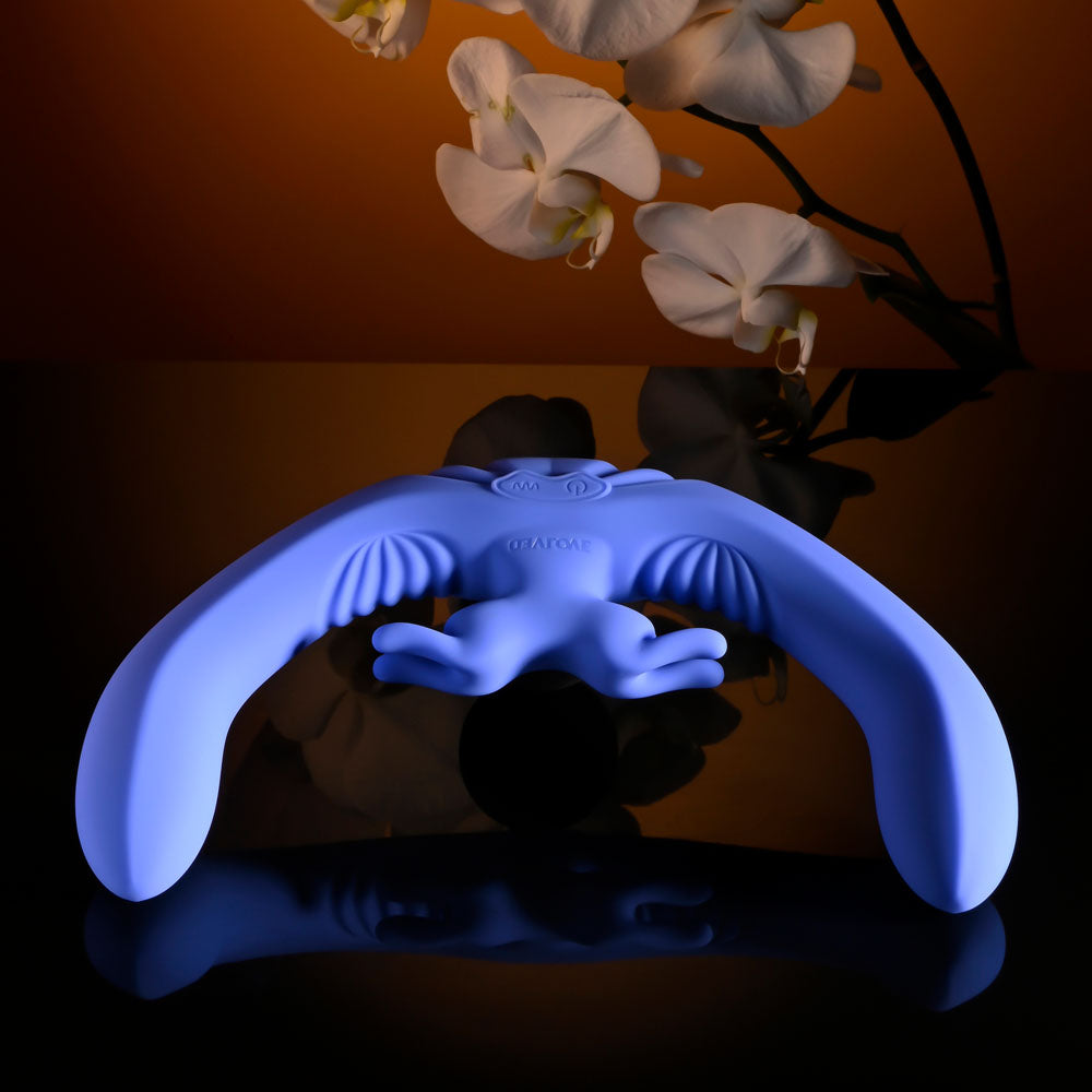 Evolved LOVEBIRDS - Purple 20.8 cm USB Rechargeable Double-Ended Rabbit Vibrator with Remote - EN-RS-6015-2