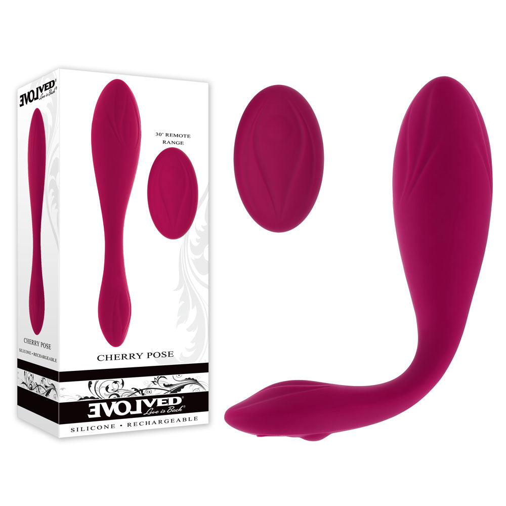 Evolved CHERRY POSE - Pink 16.1 cm USB Rechargeable Flexible & Posable Vibrator with Remote - EN-RS-6183-2