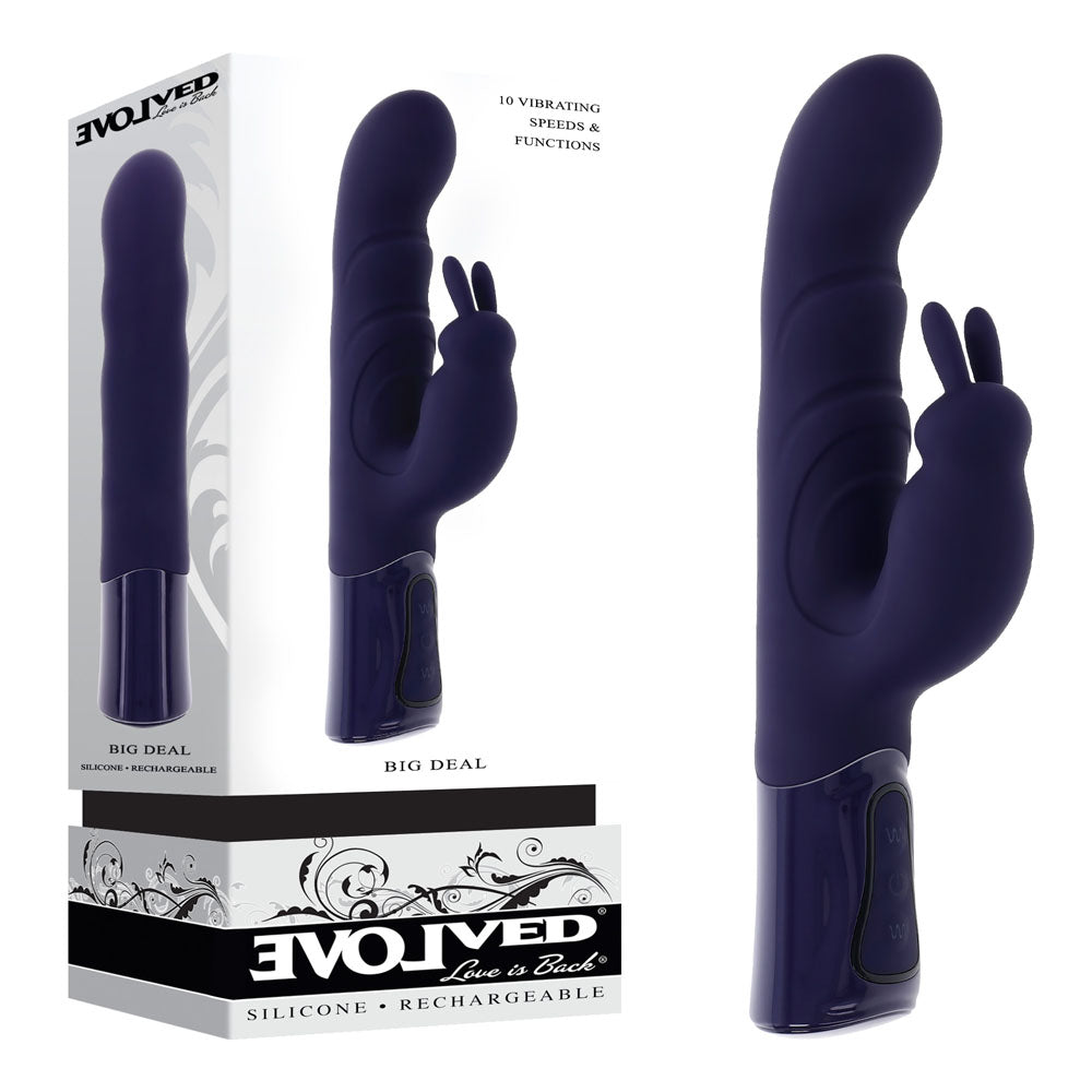 Evolved BIG DEAL - Purple 25.7 cm USB Rechargeable Rabbit Vibrator - EN-RS-6220-2