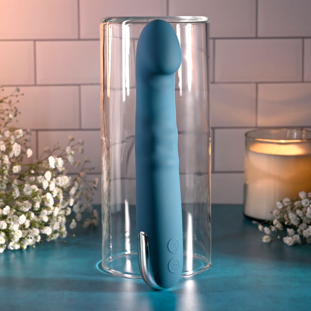 Evolved QUEEN OF ALL TRADES - Blue 22.6 cm USB Rechargeable Thrusting & Rotating Vibrator - EN-RS-6305-2