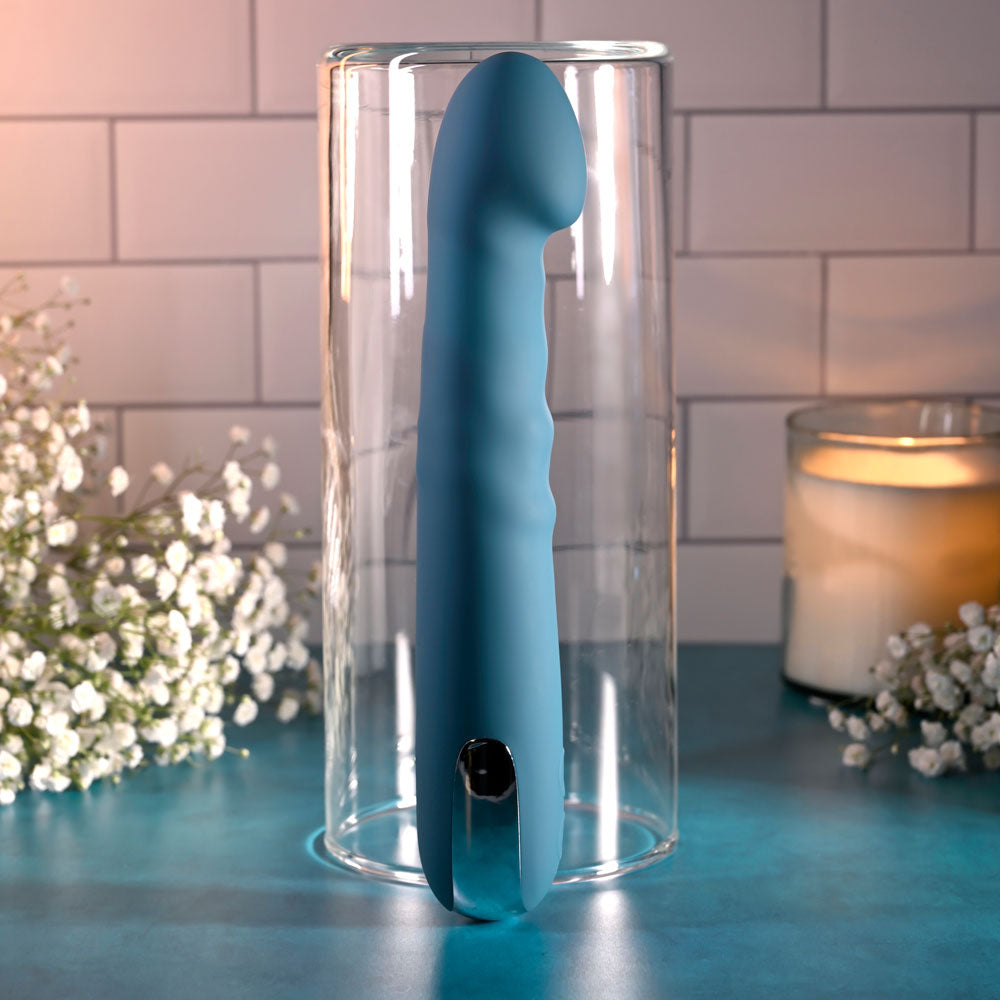 Evolved QUEEN OF ALL TRADES - Blue 22.6 cm USB Rechargeable Thrusting & Rotating Vibrator - EN-RS-6305-2