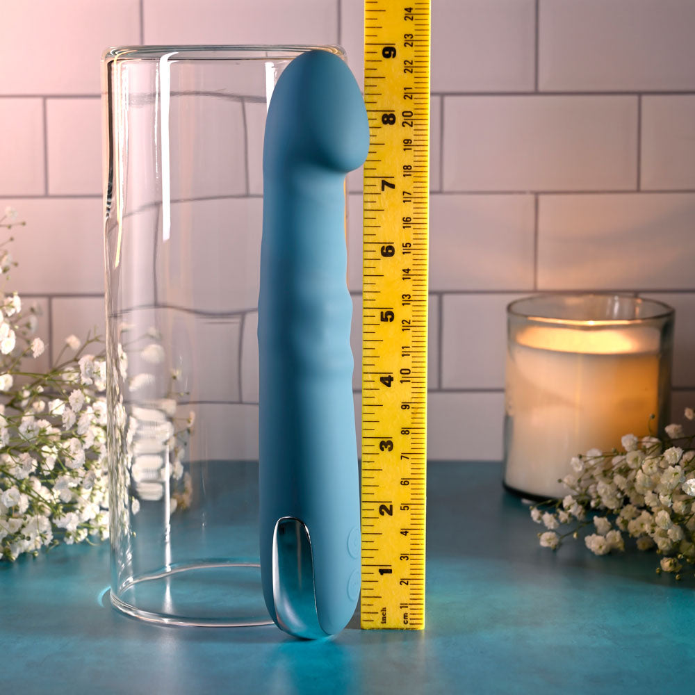 Evolved QUEEN OF ALL TRADES - Blue 22.6 cm USB Rechargeable Thrusting & Rotating Vibrator - EN-RS-6305-2