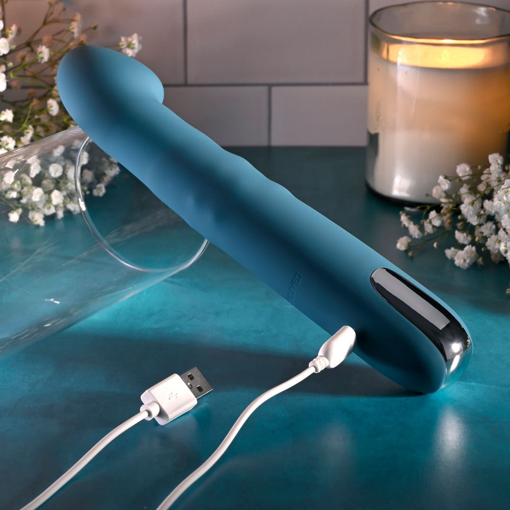 Evolved QUEEN OF ALL TRADES - Blue 22.6 cm USB Rechargeable Thrusting & Rotating Vibrator - EN-RS-6305-2