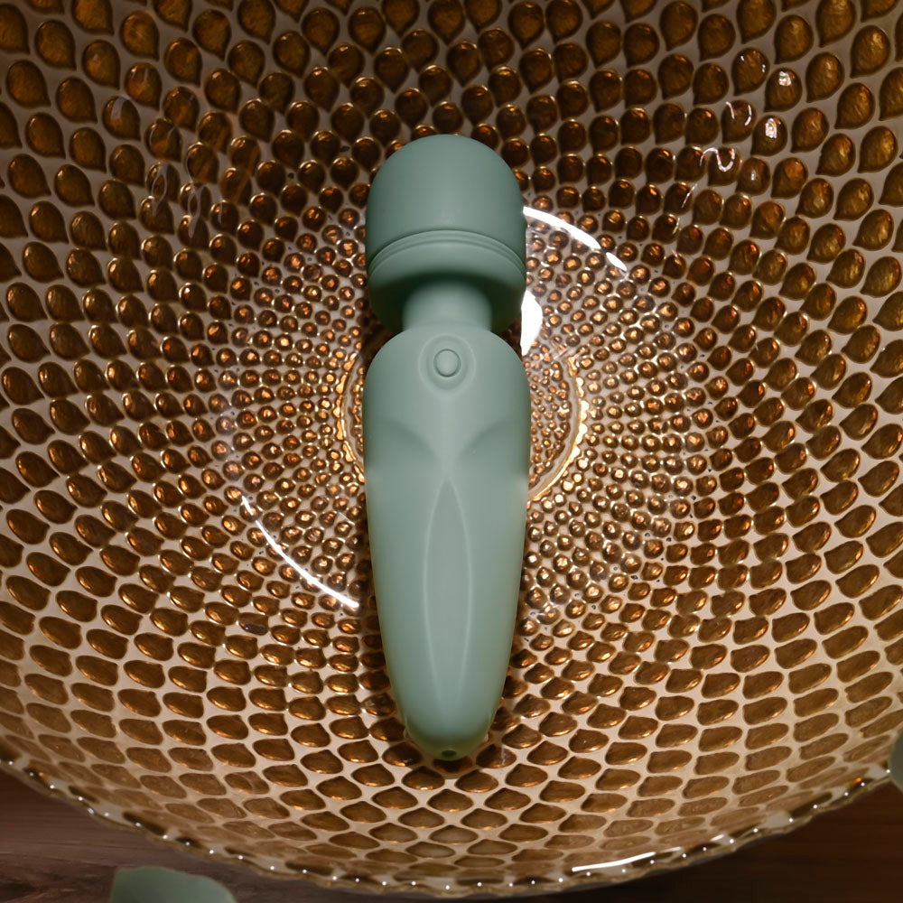 Evolved RUMBLE WAND - Olive Green 13.4 USB Rechargeable Mini Massage Wand - EN-RS-6848-2