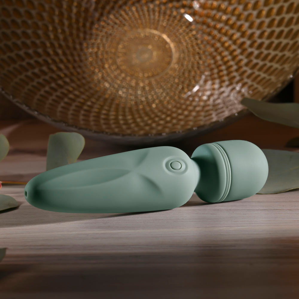 Evolved RUMBLE WAND - Olive Green 13.4 USB Rechargeable Mini Massage Wand - EN-RS-6848-2