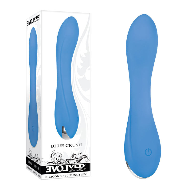 Evolved BLUE CRUSH - Blue 12 cm USB Rechargeable Mini Vibrator - EN-RS-9482-2