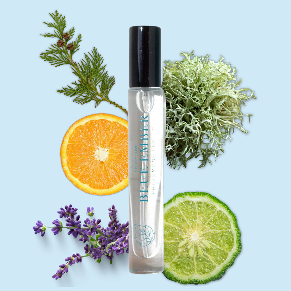 Eye Of Love Love In Bloom Blue Ember Pheromone Cologne - 10ml - Citrus & Cedar Scented Pheromone Cologne for Men to attract Women - 10 ml Spray - EOL-P-82