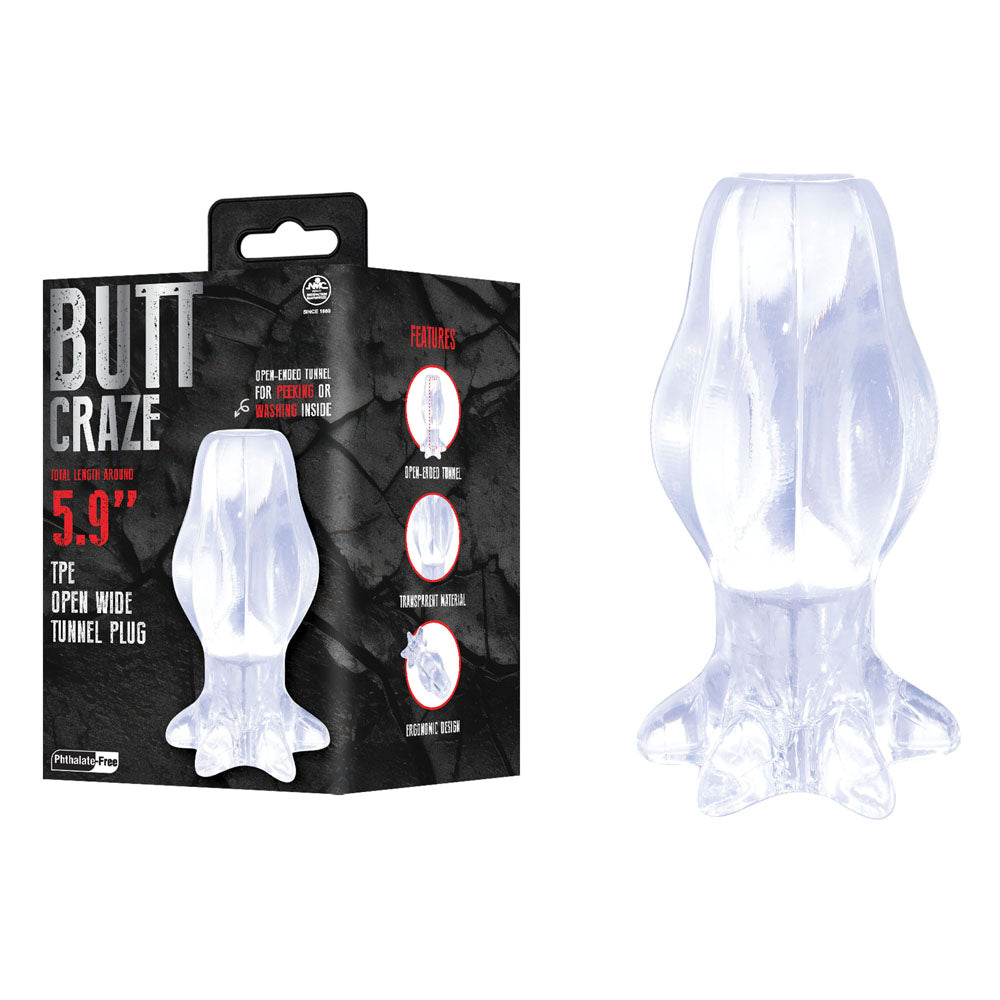 Butt Craze - Clear 15 cm Hollow Butt Plug - F06S066A00-050