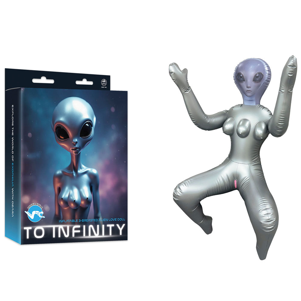 To Infinity - Silver Inflatable Squatting Alien Love Doll - FDDR040SFA-209